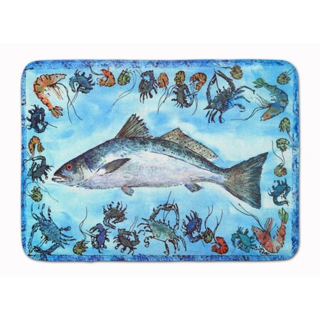 Carolines Treasures Fish Speckled Trout Machine Washable Memory Foam Mat 8086-RUG